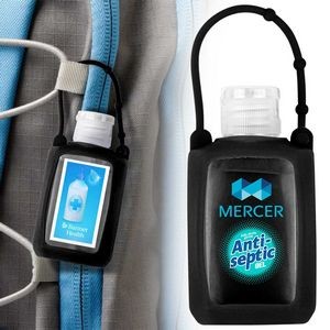 2 oz. Silicone Travel Sleeve Keychain Holder with Hand Sanitizer
