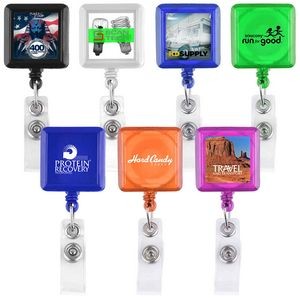 Square Retractable Badge Holder (Factory Direct - 10-12 Weeks Ocean)