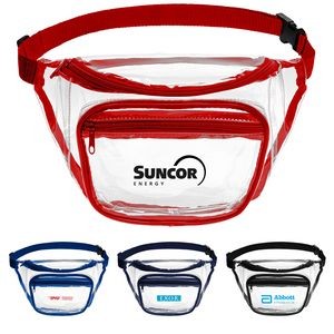 Clear PVC Fanny Pack with Dual Pockets – Large (Factory Direct - 10-12 Weeks Ocean)