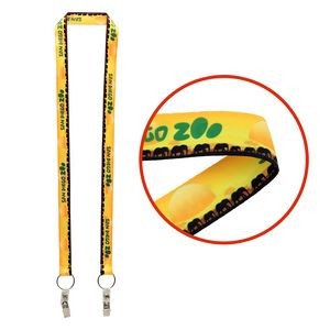 3/4" Dual Bulldog Clip Attachment Sublimation Lanyard (Factory Direct - 10-12 Weeks Ocean)