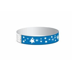 Stock Star Blue Rev Pattern Tyvek Wristband (3/4")