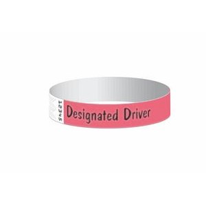 Stock Designated Driver Pattern Tyvek Wristband (3/4")