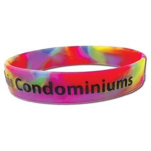Adult Embossed Silicone Wristband (1/2