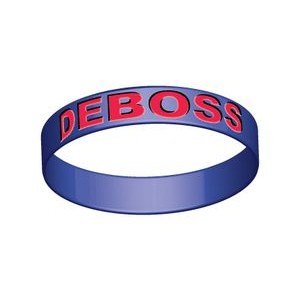 Adult Debossed Silicone Wristband (1/2") with Inkfill