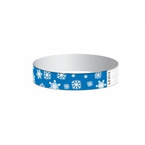 Stock Snowflake Pattern Tyvek Wristband (3/4")