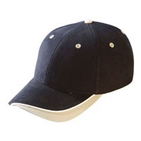 Constructed Brushed Cotton Twill Low Profile Cap w/Contrasting Curve Visor