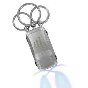 Car Shaped Metal 3D Key Chain with LED Headlights