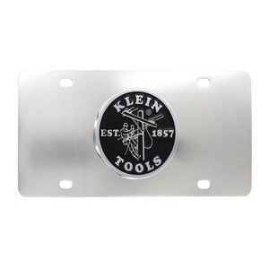 Stainless Steel Mirror Polish License Plate With Round Brass Emblem (Domestic Production)