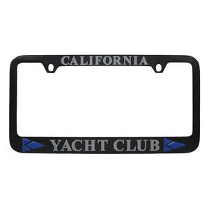 Black Powder Coated Solid Brass License Plate Frame (Domestic Production)