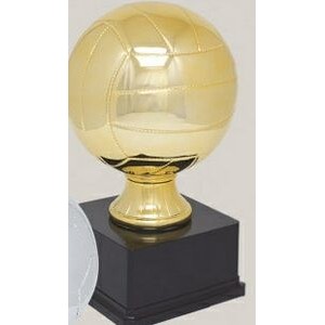 Gold Large Volleyball Sport Ball Resin Trophy w/7" x 3.5" Black Base