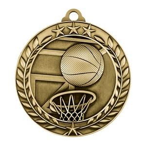 1.75" Wreath Award Basketball Medal