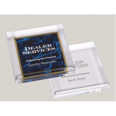 3.75" Square Clear Acrylic Paperweight