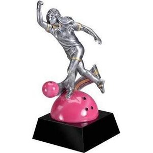 9" Female Bowling Motion Xtreme Resin Trophy