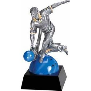 9" Male Bowling Motion Xtreme Resin Trophy