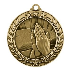1.75" Wreath Award Religion Medal