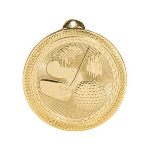 2" Golf Stock BriteLaser Medal