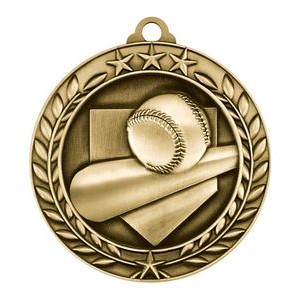 1.75" Wreath Award Baseball Medal