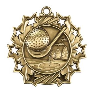 2.25" Ten Star Golf Medal