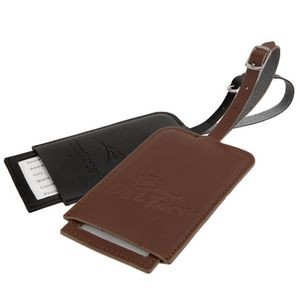 Classic Bond Leather Luggage Tag - Brown