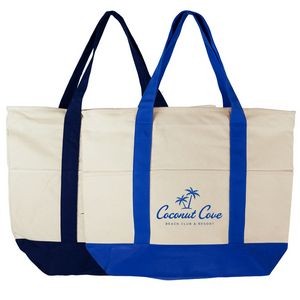20"Deluxe Zippered Cotton Canvas Tote Bag