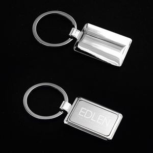 Traveler Rectangular Metal Keychain
