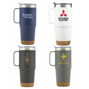 Oceanside 24oz Double Wall SS VI Tumbler with Handle and Cork Bottom