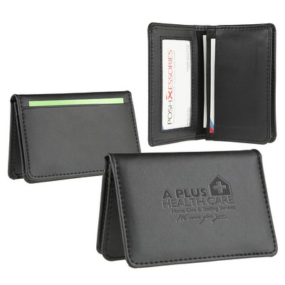 Signature Leather Business Card Wallet (Black)