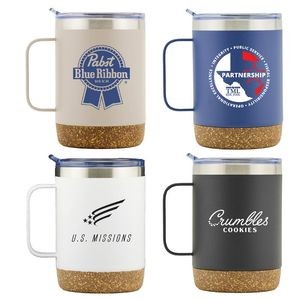 Classic 12oz Double Walled Stainless Steel Campfire Mug with Cork Bottom (Blue)