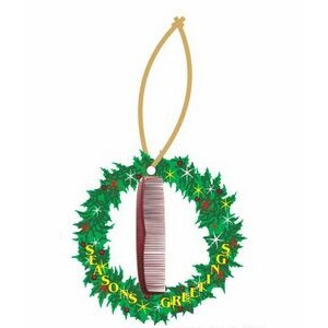 Comb Promotional Wreath Ornament w/ Black Back (6 Square Inch)