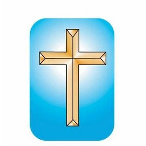 Gold Cross Promotional Magnet w/ Strip Magnet (2 Square Inch)