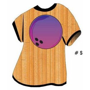 Purple Bowling Ball T-Shirt Acrylic Coaster w/Felt Back