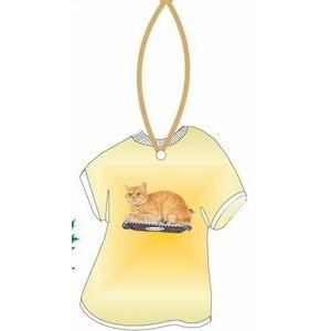 European Shorthair Cat T-Shirt Ornament w/ Black Back (4 Square Inch)