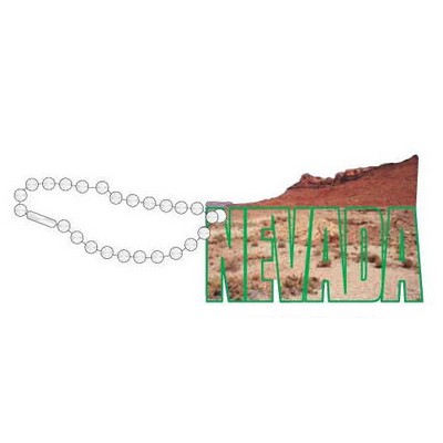 Nevada Desert Promotional Key Chain w/ Black Back (4 Square Inch)