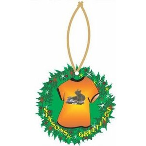 Korat Cat T-Shirt Promotional Wreath Ornament w/ Black Back (4 Square Inch)