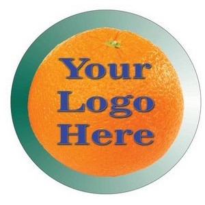 Orange Round Badge/Button w/ Metal Bar Pin (2 1/2" Diameter)