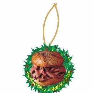 Roast Beef Sandwich Promotional Wreath Ornament w/ Black Back (6 Square Inch)
