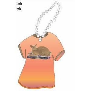 Oriental Shorthair Cat T Shirt Key Chain w/ Black Back (4 Square Inch)