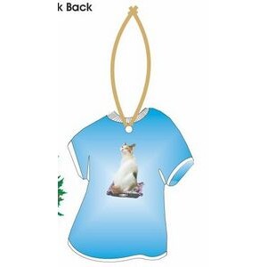 Japanese Bobtail Cat T-Shirt Promotional Ornament w/ Black Back (4")
