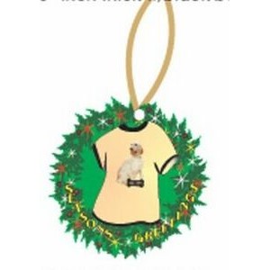 English Setter Dog T-Shirt Promotional Wreath Ornament w/ Black Back