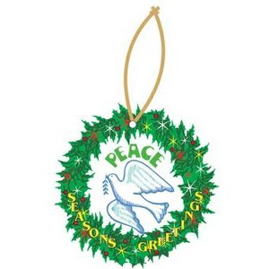 Peace Dove Promotional Wreath Ornament w/ Black Back (2 Square Inch)