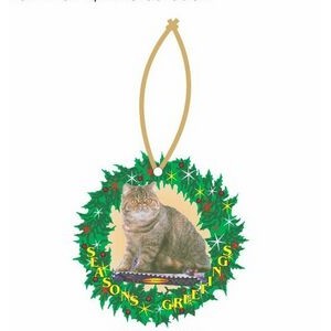 Exotic Shorthair Cat Promotional Wreath Ornament w/ Black Back (4 Square Inch)