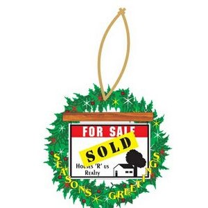 Sold Sign Promotional Wreath Ornament w/ Black Back (2 Square Inch)