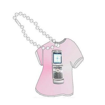 Cell Phone Promotional T Shirt Key Chain w/ Black Back (4 Square Inch)
