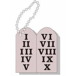 10 Commandments Promotional Key Chain w/ Black Back (2 Square Inch)