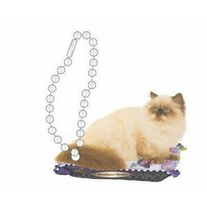 Himalayan Persian Cat Promotional Key Chain w/ Black Back (4 Square Inch)