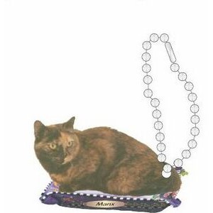 Manx Cat Promotional Key Chain w/ Black Back (4 Square Inch)