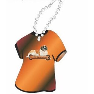 St. Bernard Dog Promotional T Shirt Key Chain w/ Black Back (4 Square Inch)