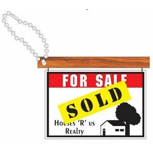 Sold Sign Promotional Line Key Chain w/ Black Back (3 Square Inch)