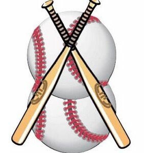 Baseballs & Bats Acrylic Coaster w/Felt Back