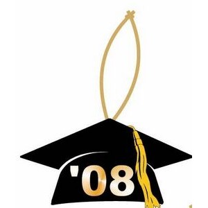 Graduation Cap Ornament w/ Black Back (6 Square Inch)